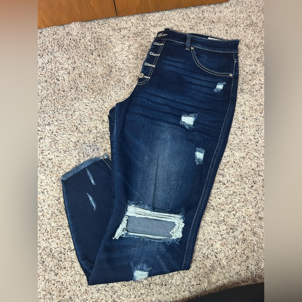 Kancan Women’s Distressed Blue Jeans